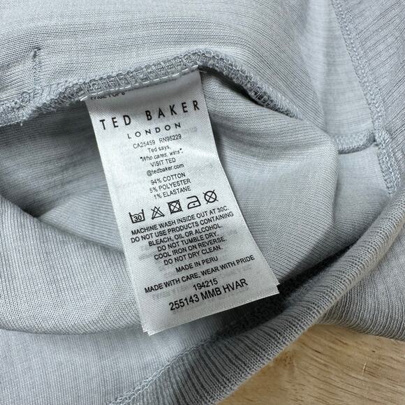 Ted Baker NWT Hvar Zip Through Cotton Blend Sweater Grey Men's Size 5 (US XL) - Picture 7 of 10